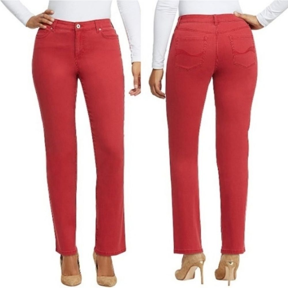 Bandolino Women's Mandie Signature Fit Mid Rise Straight Jean Apple Spice Red